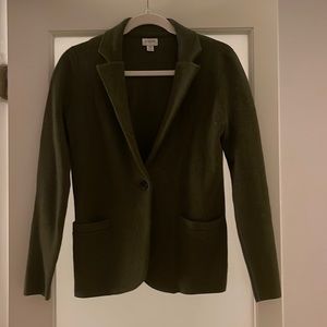 JCrew olive green sweater blazer sz XS